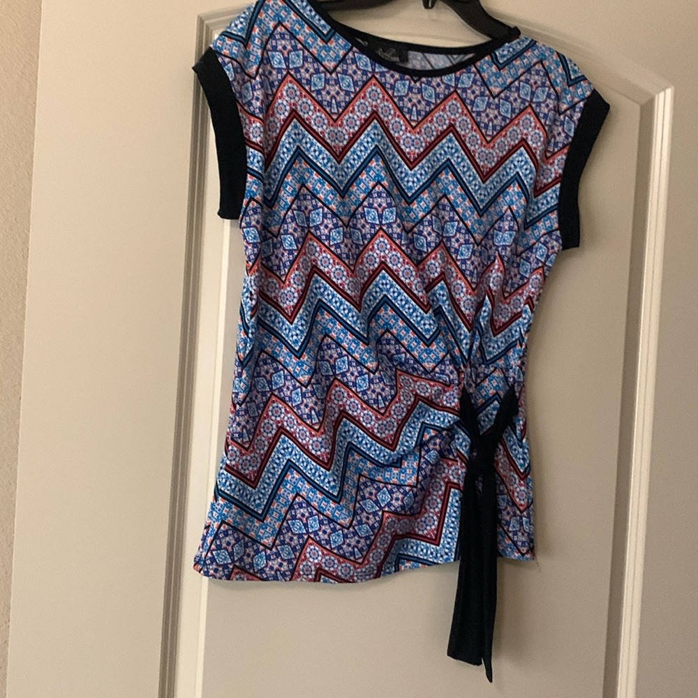 Rachel Rachel Blue and Black Top